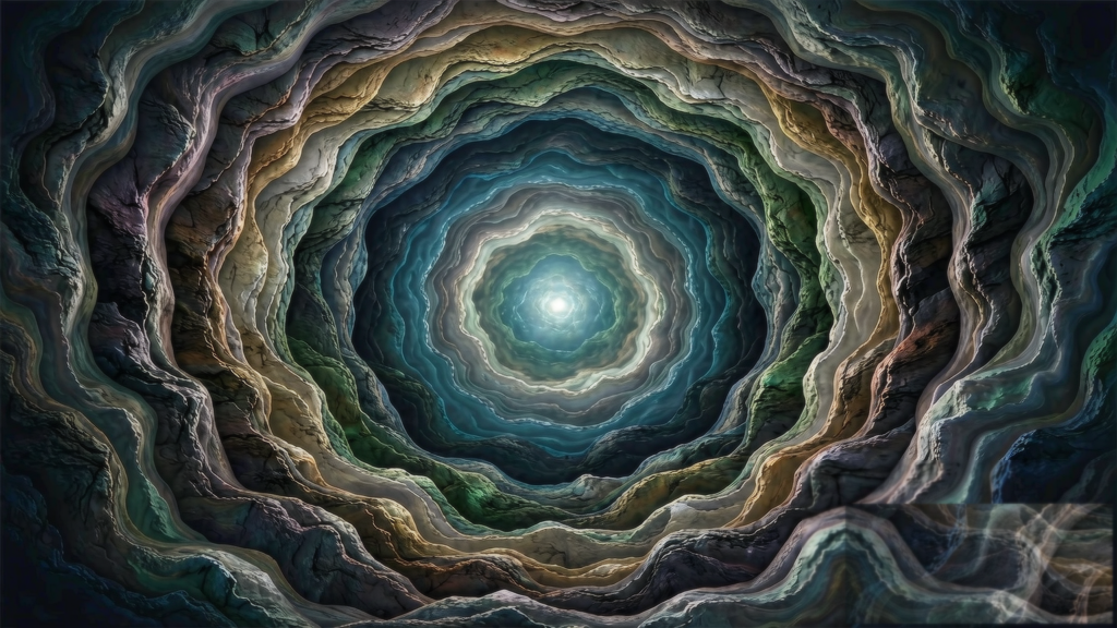 Abstract editorial artwork for Hexagram 48
