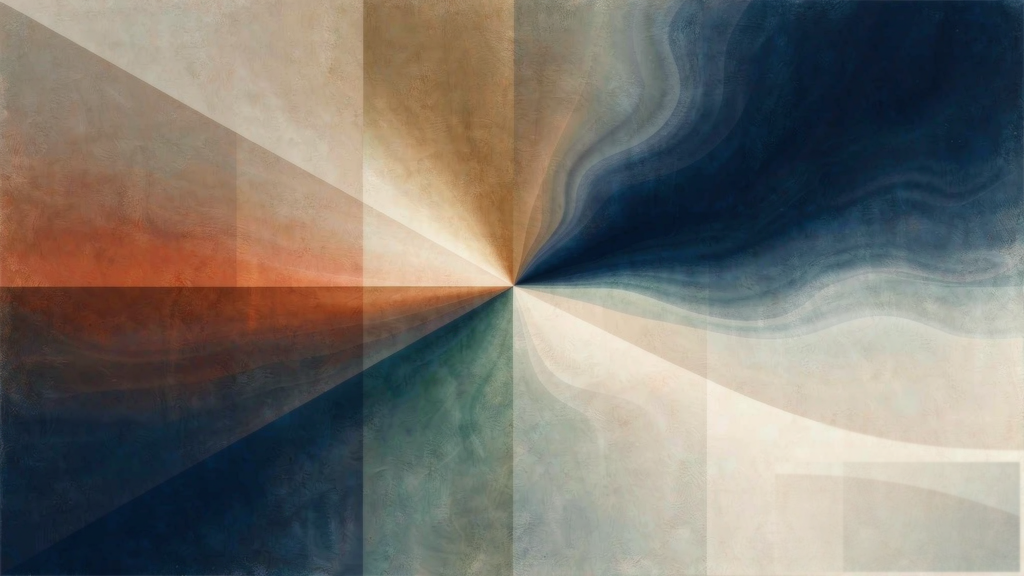 Abstract editorial artwork for Hexagram 63